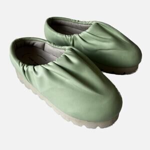 Yume Yume Nawa Camp Puffy Platform Loafer Mules Pastel Green 38/ 8